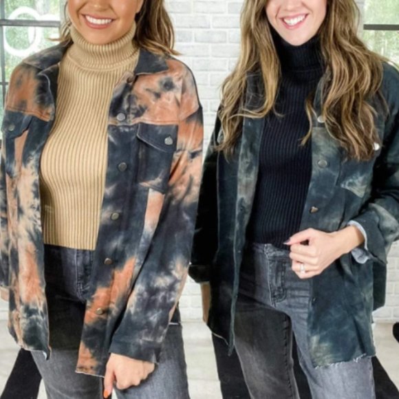mycotstyle Jackets & Blazers - Women's TIE-DYED SHIRT JACKET